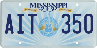 MS license plate AIT350