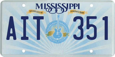 MS license plate AIT351