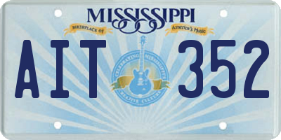 MS license plate AIT352