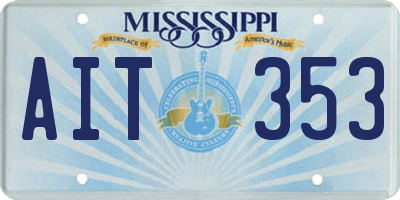 MS license plate AIT353