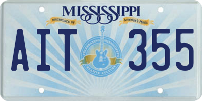 MS license plate AIT355