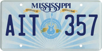 MS license plate AIT357