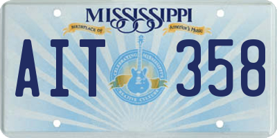 MS license plate AIT358