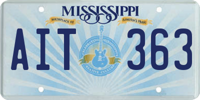 MS license plate AIT363