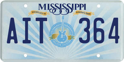 MS license plate AIT364