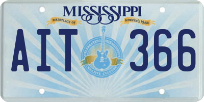 MS license plate AIT366