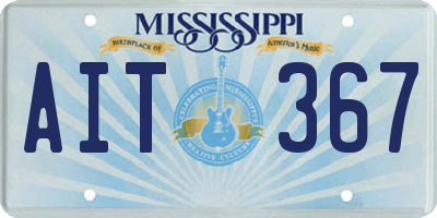 MS license plate AIT367