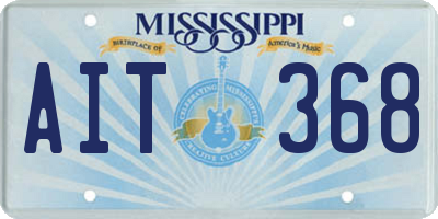 MS license plate AIT368