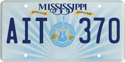MS license plate AIT370