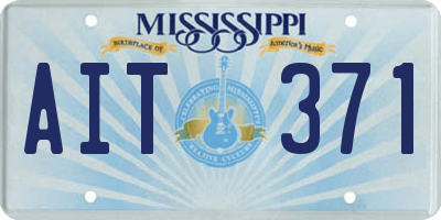 MS license plate AIT371