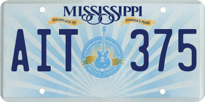 MS license plate AIT375