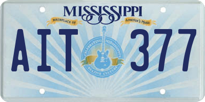 MS license plate AIT377