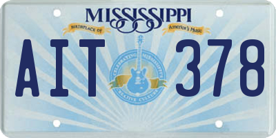 MS license plate AIT378