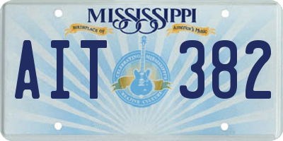 MS license plate AIT382