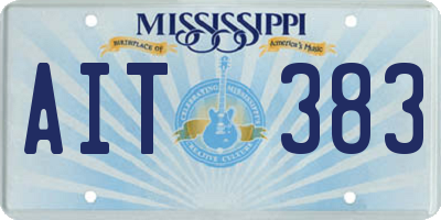 MS license plate AIT383