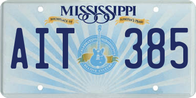 MS license plate AIT385