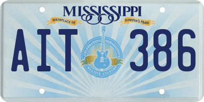 MS license plate AIT386