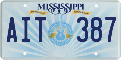 MS license plate AIT387