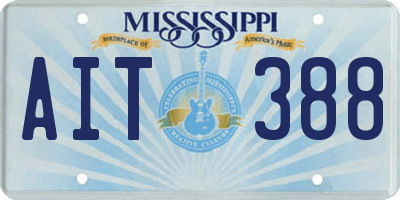 MS license plate AIT388