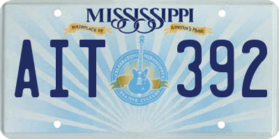 MS license plate AIT392