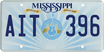MS license plate AIT396