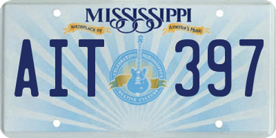 MS license plate AIT397