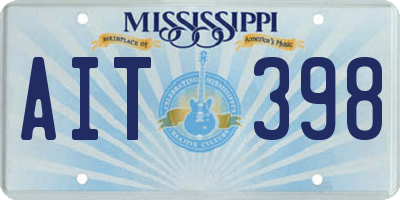 MS license plate AIT398