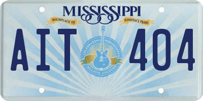 MS license plate AIT404