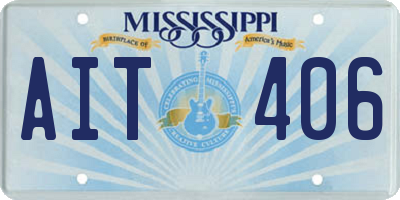 MS license plate AIT406