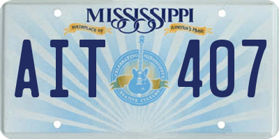 MS license plate AIT407