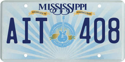 MS license plate AIT408