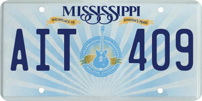 MS license plate AIT409