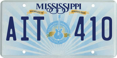 MS license plate AIT410