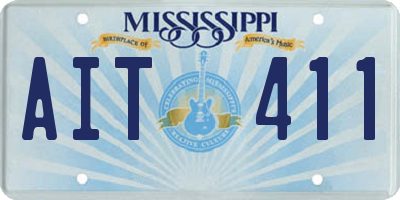 MS license plate AIT411