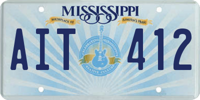 MS license plate AIT412