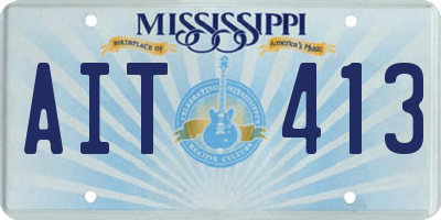 MS license plate AIT413