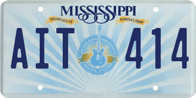 MS license plate AIT414