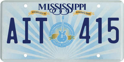 MS license plate AIT415
