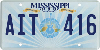 MS license plate AIT416