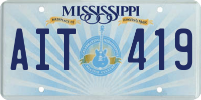 MS license plate AIT419