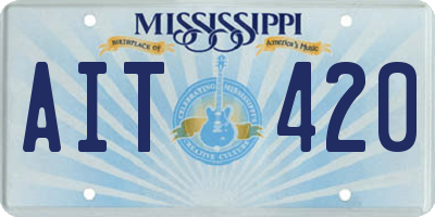 MS license plate AIT420