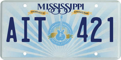 MS license plate AIT421