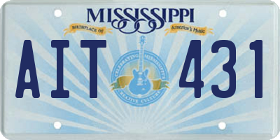 MS license plate AIT431