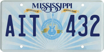 MS license plate AIT432