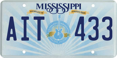 MS license plate AIT433