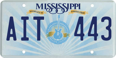 MS license plate AIT443
