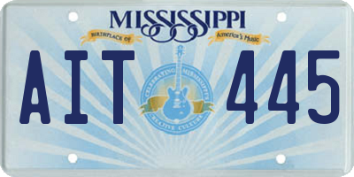 MS license plate AIT445