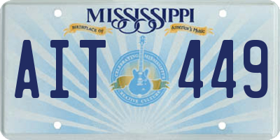 MS license plate AIT449