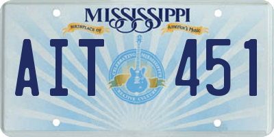 MS license plate AIT451