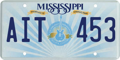MS license plate AIT453